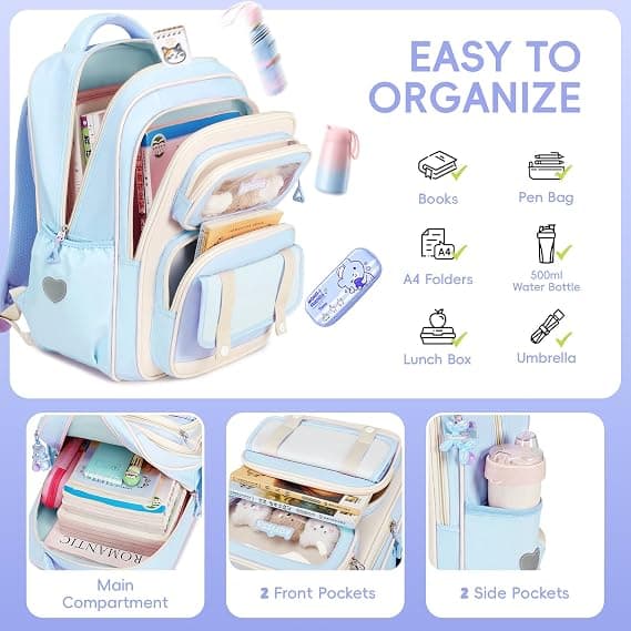 Ergonomisk ryggsekk for jenter, 20 L