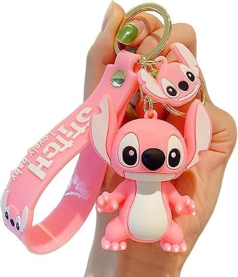Pink nøglering, Stitch nøglering, legetøjsholder souvenirgave til piger og drenge