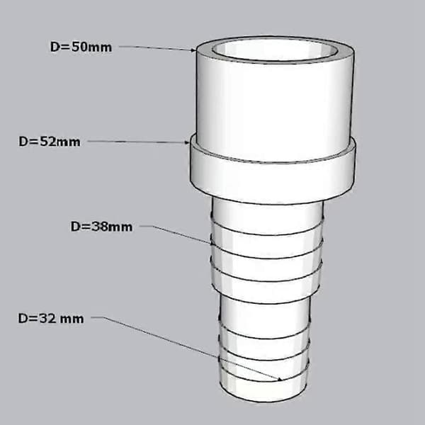 3 st poolpumpslangadapter 50 mm anslutningsslangmunstycke för slangar inner 32/38 mm poolutrustning Pa