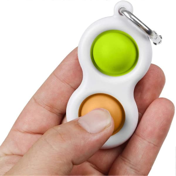 Nøglering Klemme Stress Dekompression Sensorisk Legetøj, Nøglering Tryk Stress Dekompression Sensorisk Legetøj, til Børn Voksne Green orange