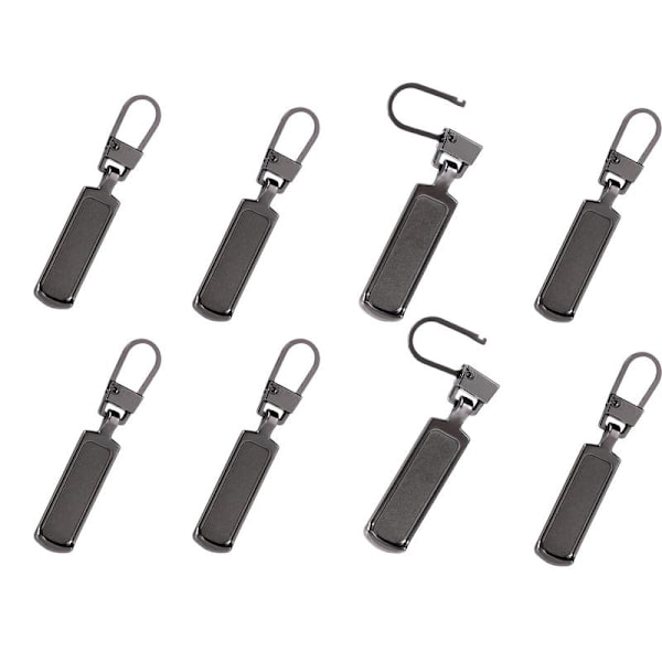 Zipper Pull Tab for Zipper Slider 8-pack Metallic Black Metallicblack 21