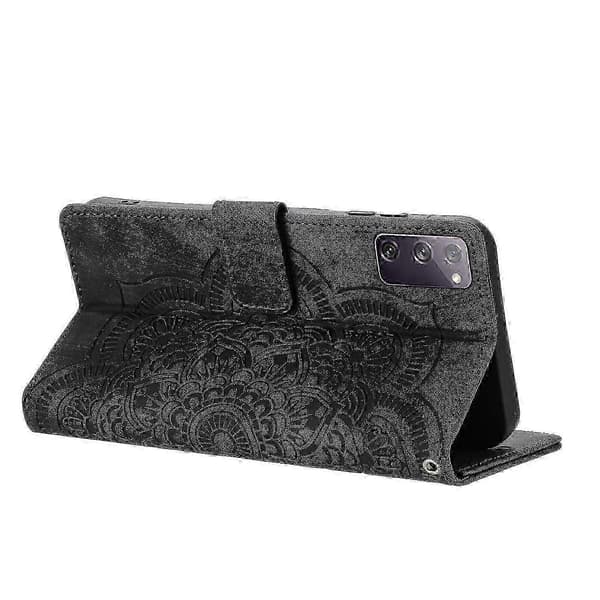 Mandala Emed Retro Frostat Läderfodral för Telefon Black For Samsung Galaxy S20 FE