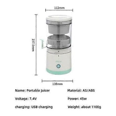 Automatisk saftpresser, trådløs bærbar juicer, lysegrøn 3.7V