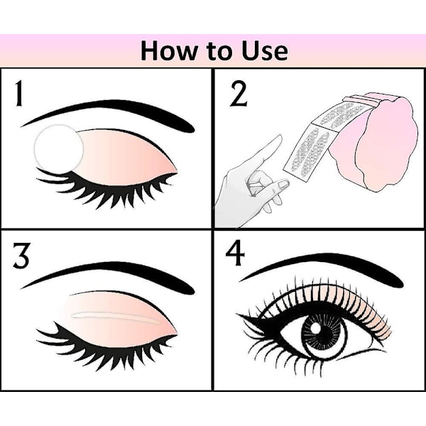 Øyelokkløfter-strips Pakke med 1200, Instant Invisible Eyelid Tape, Vanntett, langvarig dobbel øyelokkstape for hette, hengende, ujevn, mono-øyelokk