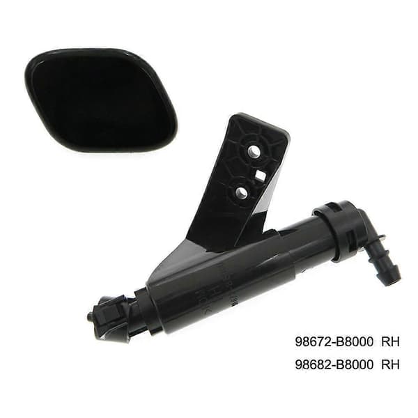Forlygtevasker Sprinklerdyse & Dækselsæt til Hyundai Santa Fe 2013-2016 98671-B8000 98672-B8000 Noir