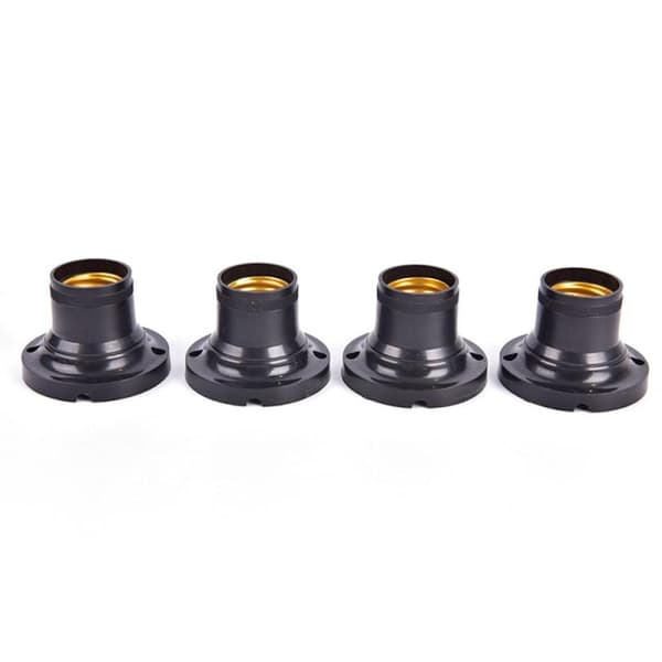 10 stk E27 Lampeholder Sokkel LED Pære Lampe Adapter Passer Sort