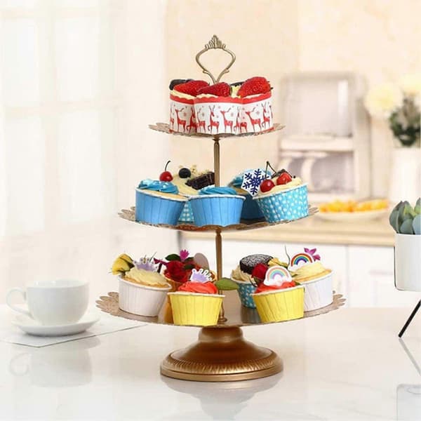 Tårtställning Torn Dessert Displayställ Stabil Stor Kapacitet Enkel Montering Serveringsbricka Festtillbehör
