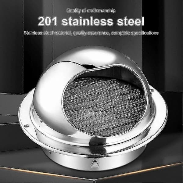 Rund väggventil i borstat rostfritt stål med bullnose-design för extern ventilation 170mm other