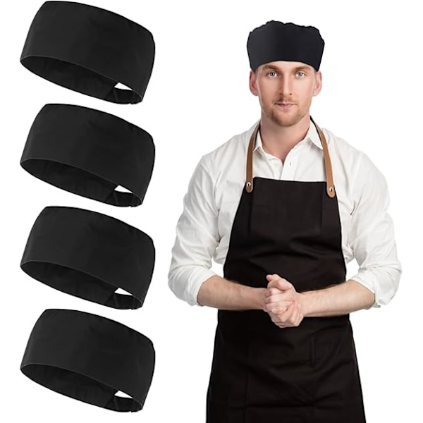 4 Pack Unisex Chef Hats Adjustable Kitchen Cooking Hats with Breathable Mesh One Size Fits Most