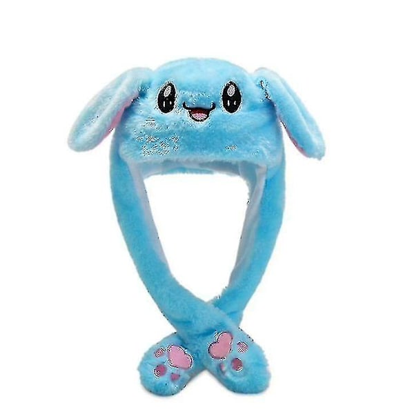 Pikachu Hat Kanin Øre Bevægelig Hoppende Hat Sjov Kanin Plys Hat Cap Blue rabbit