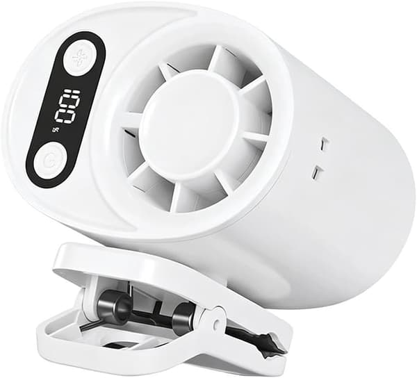 Kannettava klipsituuletin, ladattavissa USB:n kautta