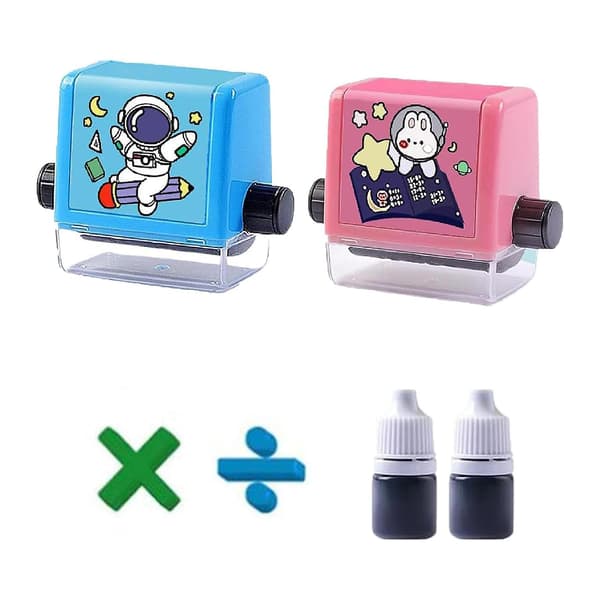 Matteövningsrullstämplar Multiplikationsdivisionsrullstämplar för barn pojke flicka 4pcs