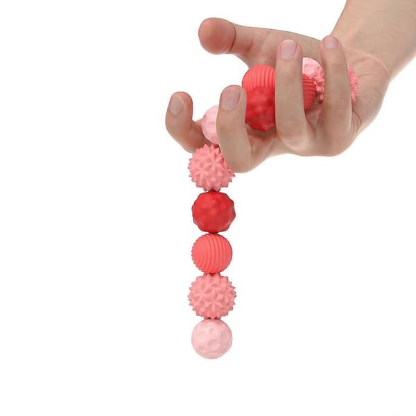 4 stk. sensorisk legetøjssæt med silikone sensoriske bolde til gave til børn i ferien pink
