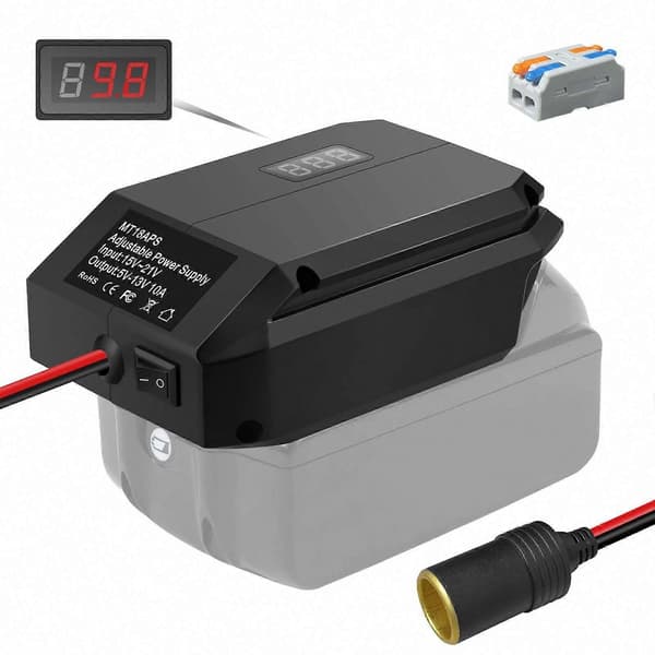 Bosch 18V till 12V batteriadapter, nedtrappningsomvandlare regulator för Power Wheels Noir