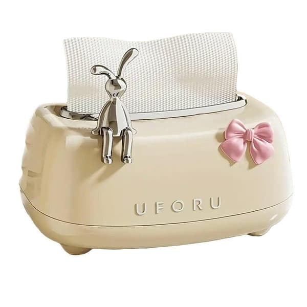 Rabbit Tissue Box Dispenser Napkin Paper Storage Holder Spring Lift Paper Box