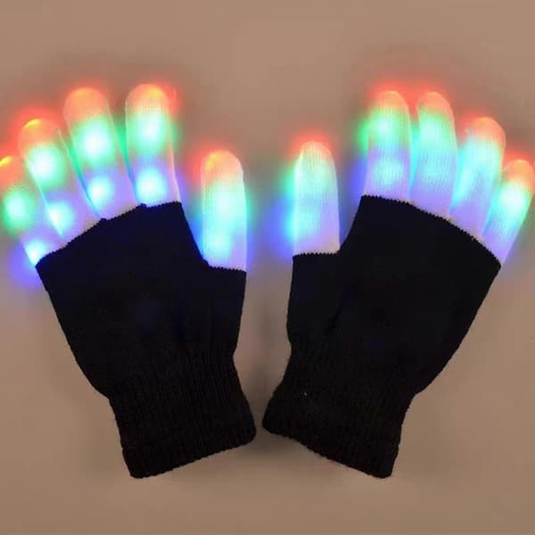 LED-fingerhandsker med lysende fingre - Halloweenhandsker til fester, sammenkomster og spil