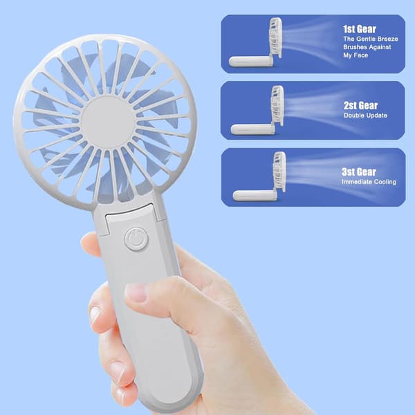 Mini bærbar ventilator, kompakt og bærbar, USB genopladelig lommeventilator