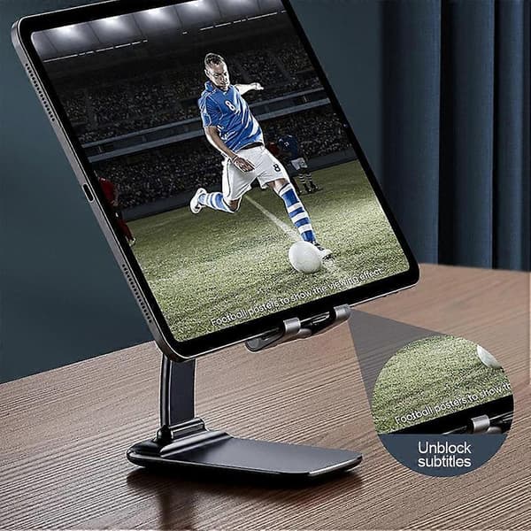 Phone Holder Foldable Adjustable Desk Stand for Phone Plastic Portable Mobile Mount, Black