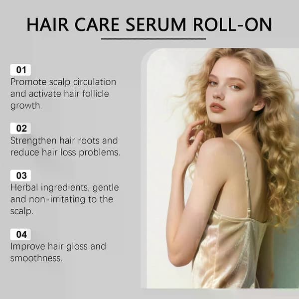 Avancerad Hårväxtserum Rollerball, Innehållande Rosmarin, Risvatten, Biotin Och Sågpalmetto, Minskar Håravfall Och Stöder Hårväxt För Båda 1PCS