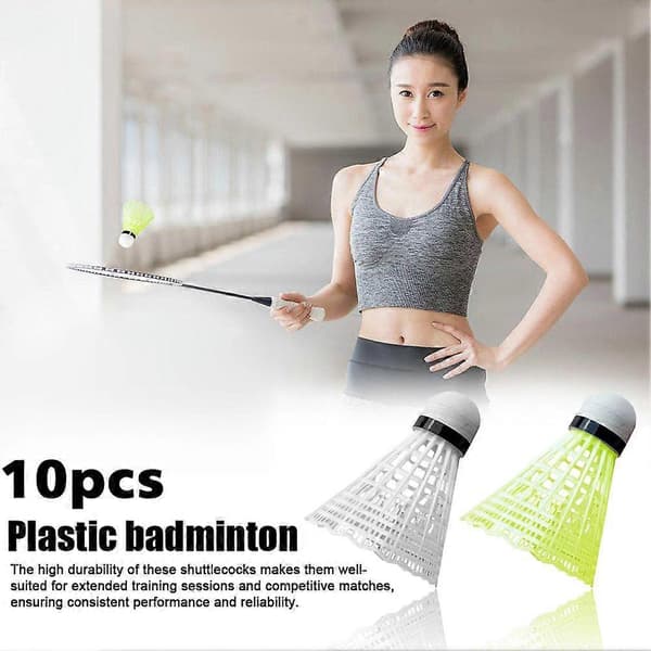 10 stk. plastik badminton letvægts badminton til træning |❃ E4L5 white 10pc