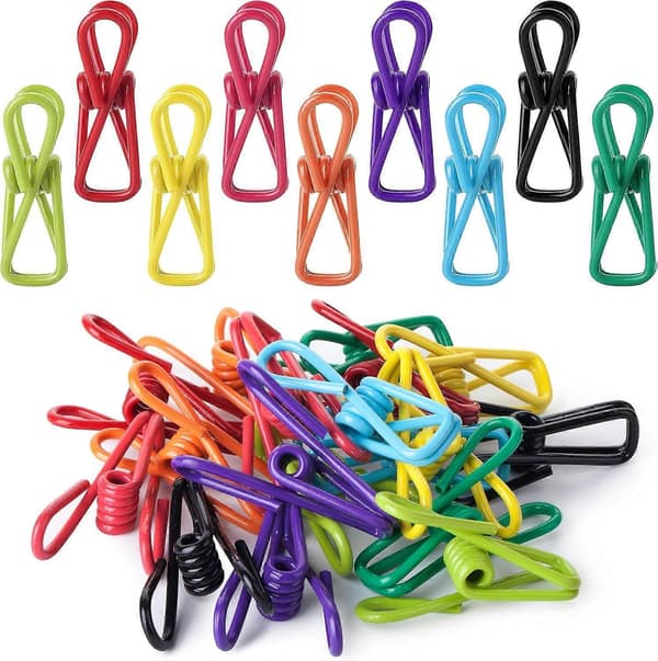 Chipsklyper, 18-pakning, 2 tommer, PVC-belagte bruksklyper for matpakker, chipsposeklype, chipsklyper, poseklyper, matklyper, poseklyper for mat, klyper for