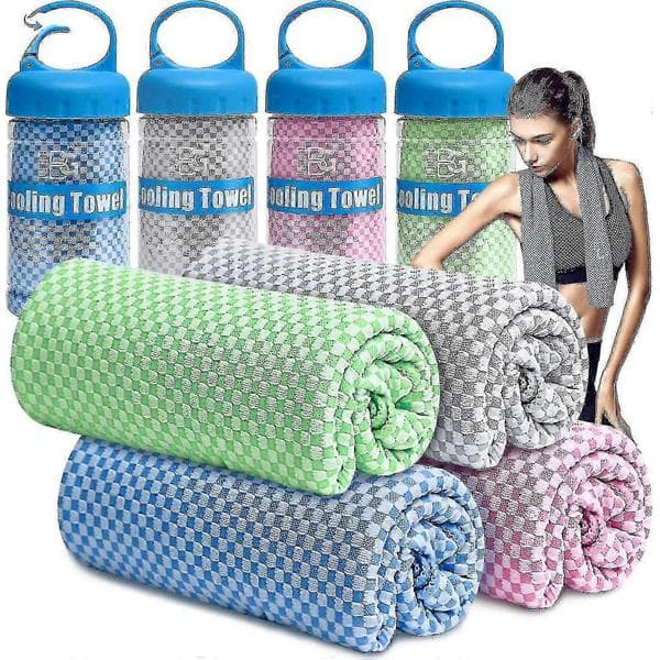 Rosa kylhandduk 4-pack 100x30 cm för nacke ansikte omedelbar ishandduk