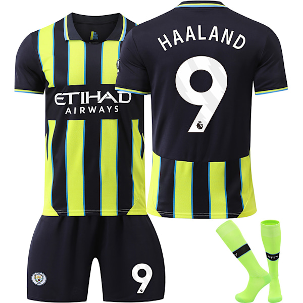 2425 Manchester City borta-tröja nr 9 Haaland, nr 17 De Bruyne och andra fotbollsset för vuxna och barn No.9 HAALAND No.9 HAALAND 16