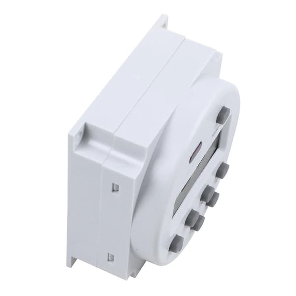 4X DC 12V Digital LCD Strøm Programmerbar Timer Tidsafbryder Relæ 16A Ampere White