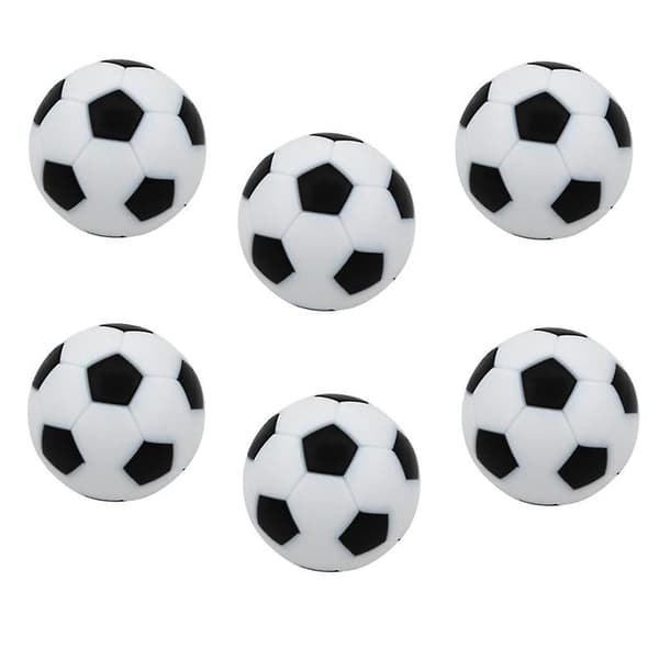 6 stk. 32 mm Bordfodbold Fodbold Foosball Bolde Udskiftning Sort