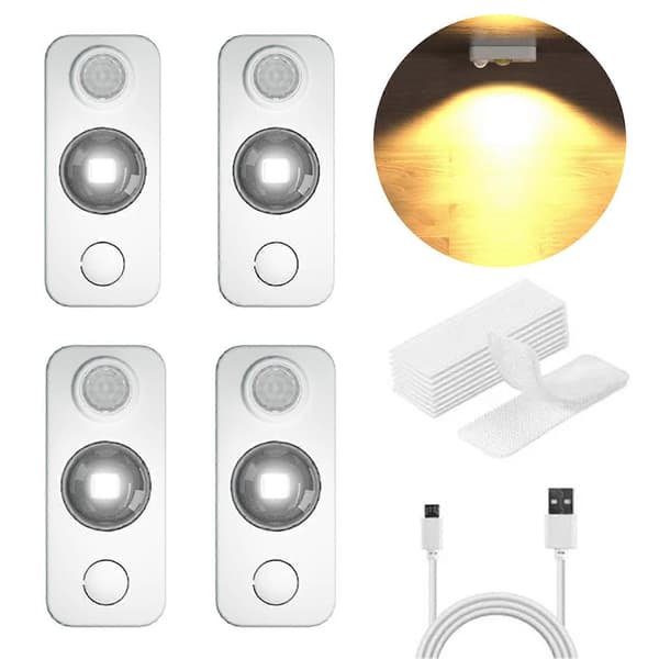 Kropssensorlys Genopladelig LED Natlampe til Stue Warm White Light