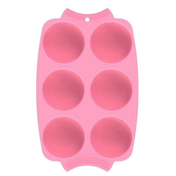Cake Mold 6 Compartments Non-stick Ice Ball Mold Silicone Kitchen Baking Chocolate Maker Pink