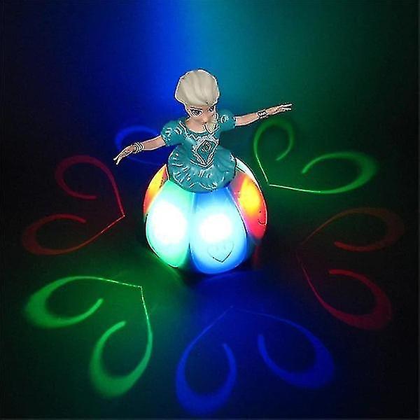 Barns Dansande Prinsessan Lätt Musik Elektrisk Universal Roterande Ljus Bländande Dans Roterande Till