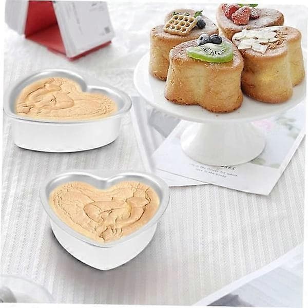 Heart-shaped non-stick metal baking molds, easy to clean