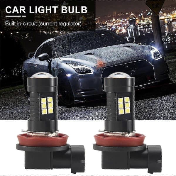 2x Canbus H8 3030 21Smd Led DRL kjørelys tåkelyspærer for Superb black shell