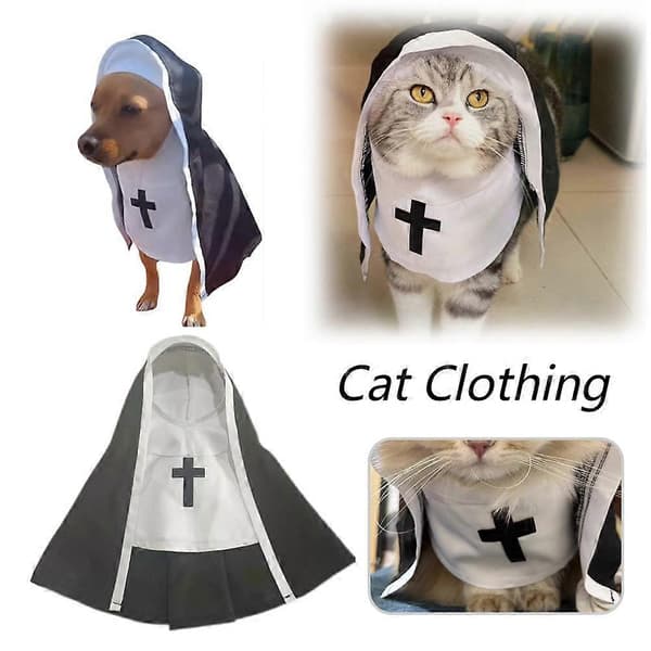 Halloween Sjove Killinger og Hvalpe Nonnekappe Kostume Kæledyr til Små е■ D3X2 Black M