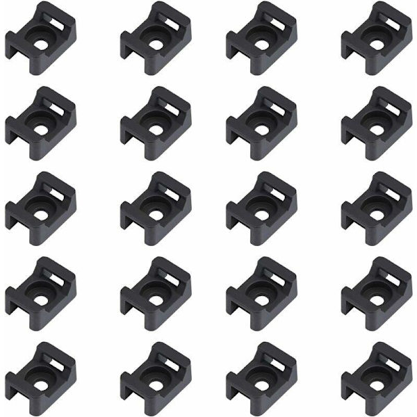 150 stk Sorte kabelbindere 23 mm x 16 mm Sadeltype Kabelbaseholder