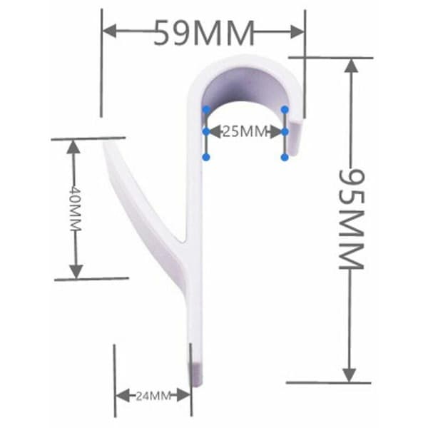 Radiatorkrok, Håndklestativ Radiator Hook, Hvit Plast, Sett med 2