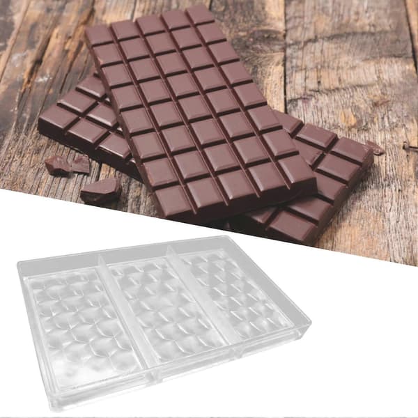Chokoladeform Genanvendelig Fødevaregodkendt PC 3 Hulrum Sanitær Bageform til Køkken