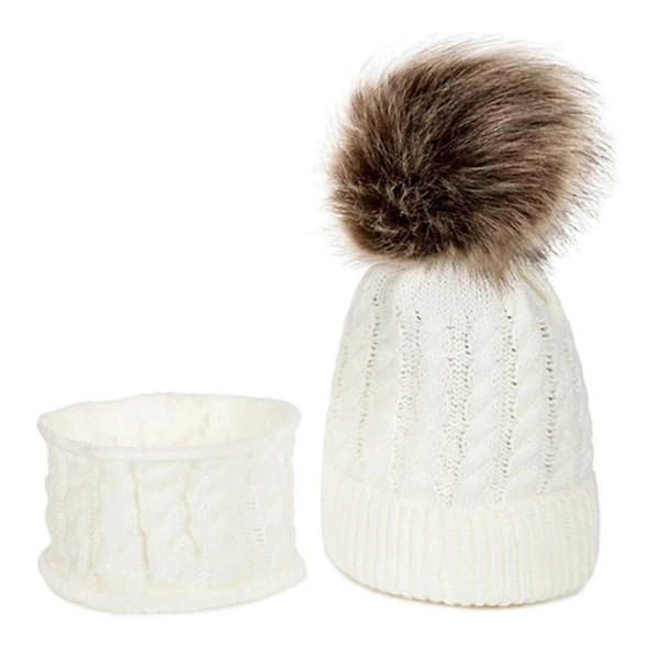 Luer for gutter og jenter, strikket lue White