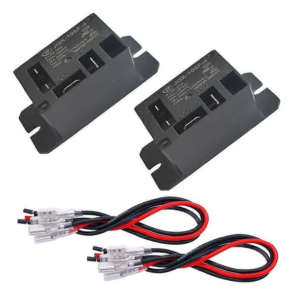 2 STK Strømrelæ SPST Spole med 8 Hurtigforbindelsesterminaler Ledninger Minirelæ HF105F-4-8X DC12V Black Dc12v