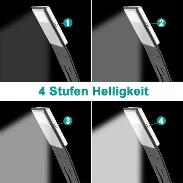 Reading lamp book clip LED book lamp with two clips and continuously dimmable