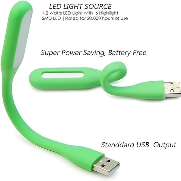 5-pak fleksible USB LED-lamper, bærbar natlampe, læselampe til powerbank, PC, bærbar computer