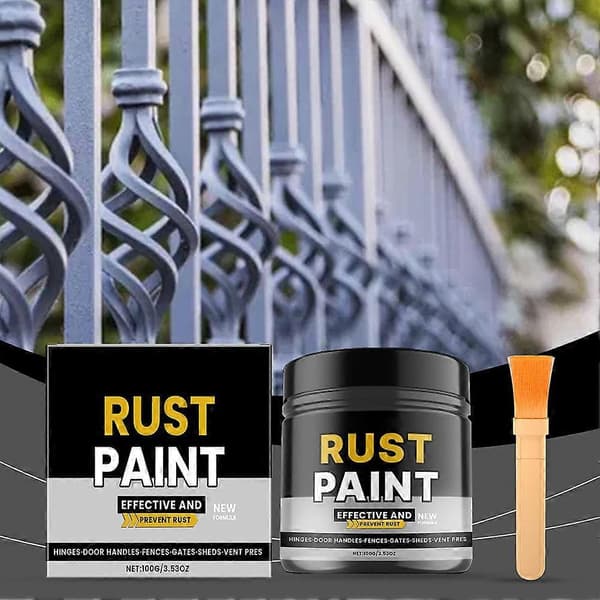 Grå rustbeskyttende maling Hus Rustomformer for bilrenovering Stål A0D1 Black 1pcs