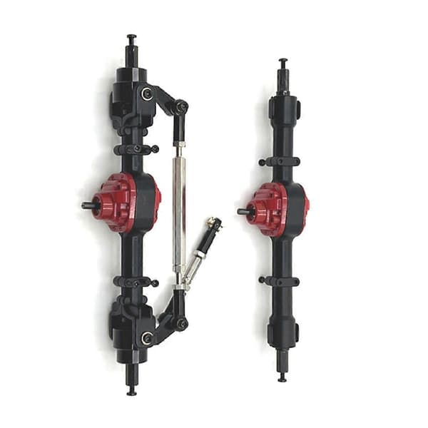 For- og bagakselmontering til MNMODEL 1/12 MN82 LC79 MN78 RC-bil, sort Noir