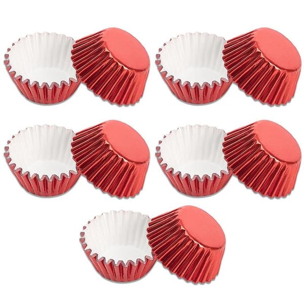 100 Pcs Cupcake Paper Cups Non-Stick Muffin Baking Cups For Home Kitchen Baking Supplies red