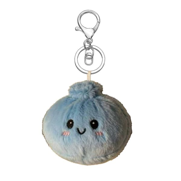 Mini Dumpling Nøglering – 10 cm & Fluffy – til fødselsdags- og festgave Blue
