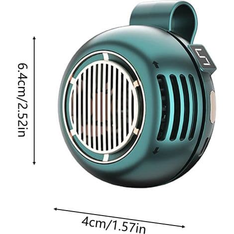 Bærbar, bladløs halsventilator, 6 tommer, støjsvag, 360° luftstrøm, grøn
