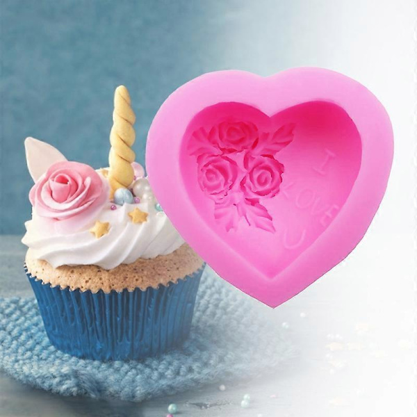 Silikone Fondant Kærlighed Hjerteform Form Kagepynt Chokolade Bageform JIKAIX