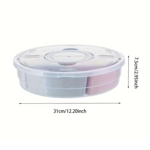 Transparent Round Fruit Plate Living Room Home Plastic Serving Tray Organizer