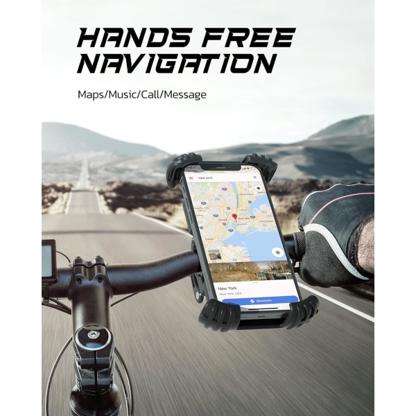 Cykeltelefonfäste, Cykeltelefonhållare - Cykeltelefonhållare kompatibel med Phone 12 / Phone 11 Pro Max, S9, S10, S20+